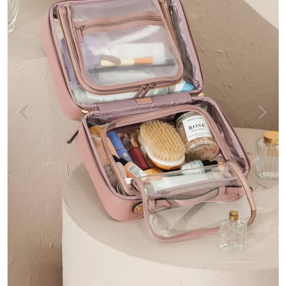 Calpack NWT large clear mauve cosmetic toiletry case bag - Picture 5 of 8